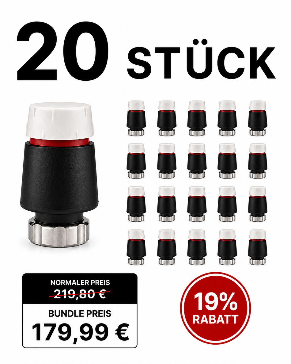 20 Bundle Stellantrieb Strawa Stellmotor 230V – NC | M30 x 1,5 | für Heizkreisverteiler & Fußbodenheizung