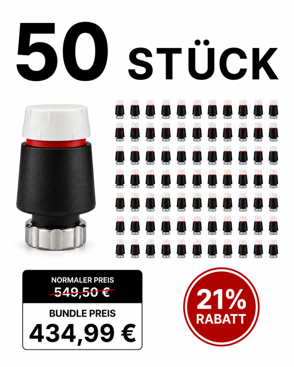50 Bundle Stellantrieb Strawa Stellmotor 230V – NC | M30 x 1,5 | für Heizkreisverteiler & Fußbodenheizung
