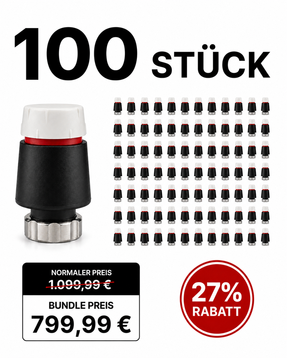 100 Bundle Stellantrieb Strawa Stellmotor 230V – NC | M30 x 1,5 | für Heizkreisverteiler & Fußbodenheizung